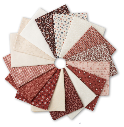 Americana Reds and Creams 16 Fat Quarter Sampler Connecting Threads