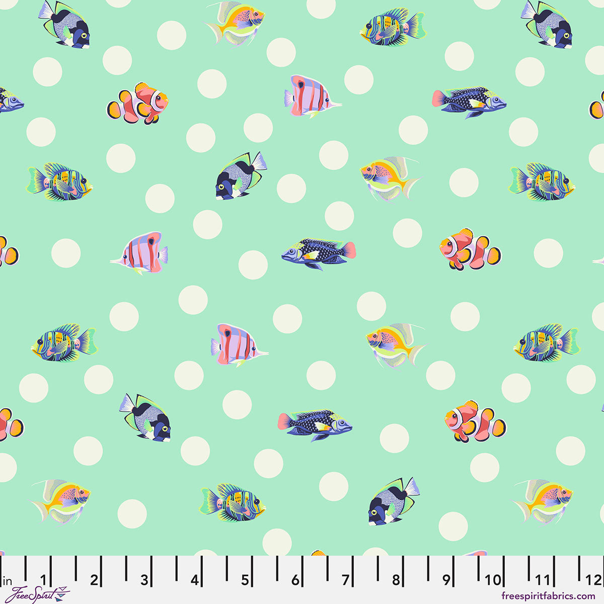 Tula Pink Floral Reef Collection School Crossing Seafoam - PWTP268.SEAFOAM