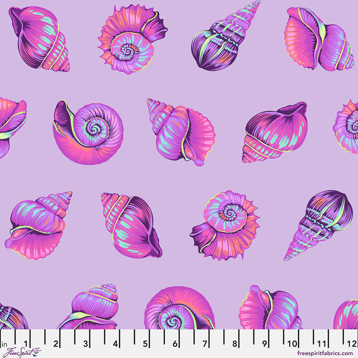 Tula Pink Floral Reef Collection Lil Shelly Ultraviolet - PWTP266.ULTRAVIOLET