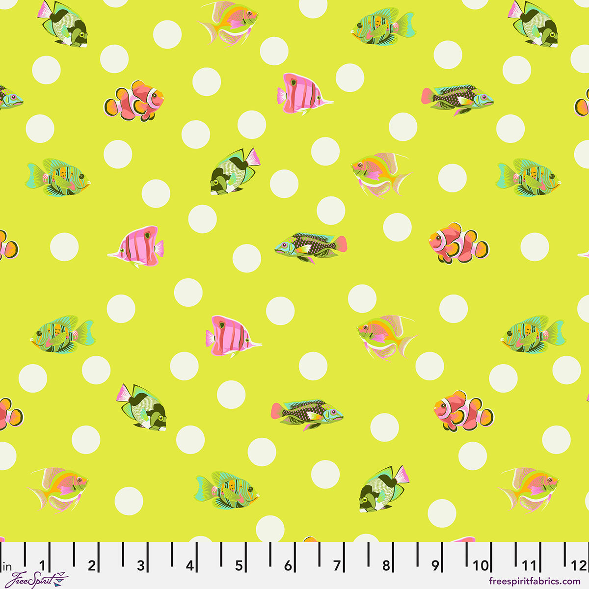Tula Pink Floral Reef Collection School Crossing Seagrass - PWTP268.SEAGRASS