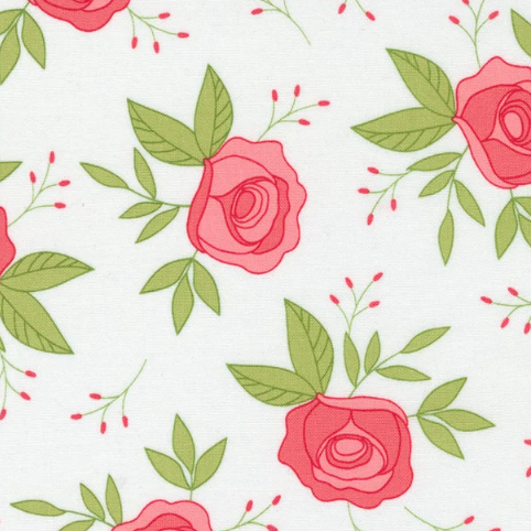 Beautiful Day - Wild Rose Floral White 29131 11 by Corey Yoder for Moda