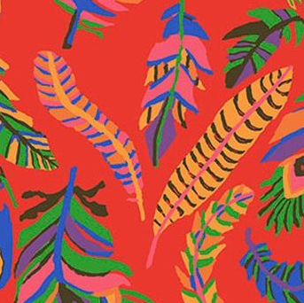 Kaffe Fassett Collective August 2021 Tickle My Fancy Red - PW BM 080 RED