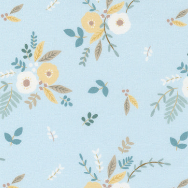 Little Ducklings - Florals Blue by Paper and Cloth for Moda 25101 15