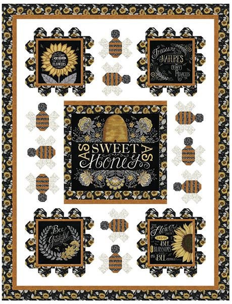 Moda Bee Grateful Panel by Deb Strain - Black - M 19960 14