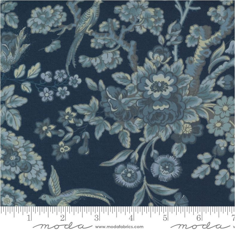 Regency Somerset Blues Jacobean Floral Midnight Blue M 4236015