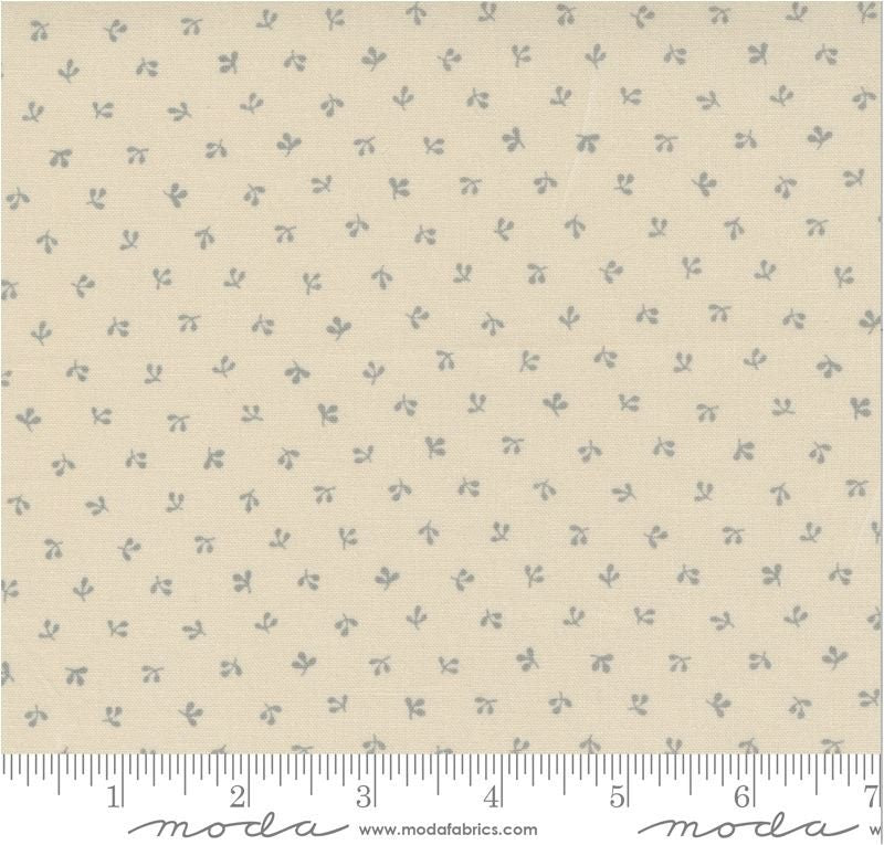 Regency Somerset Blues Sprig Shirting White Gray M 42368 12