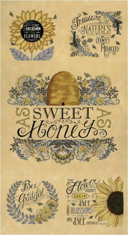 Moda Bee Grateful Panel by Deb Strain -Yellow-M 19960 12