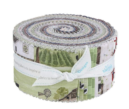Barn Quilts 2.5-Inch Jelly Roll 40 pieces by Tara Reed for Riley Blake Designs