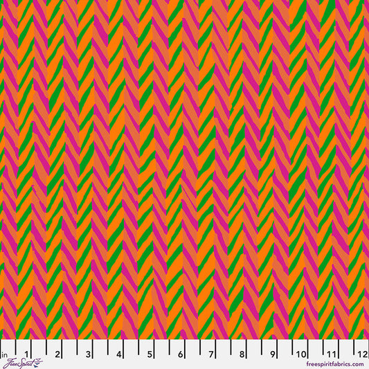 Kaffe Fassett Collective February 2026 Herringbone Stripe Orange - PWBM019.ORANGE