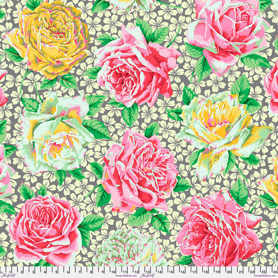 Kaffe Fassett Collective February 2026 Rose Bloom Grey -  PWPJ077.GREY