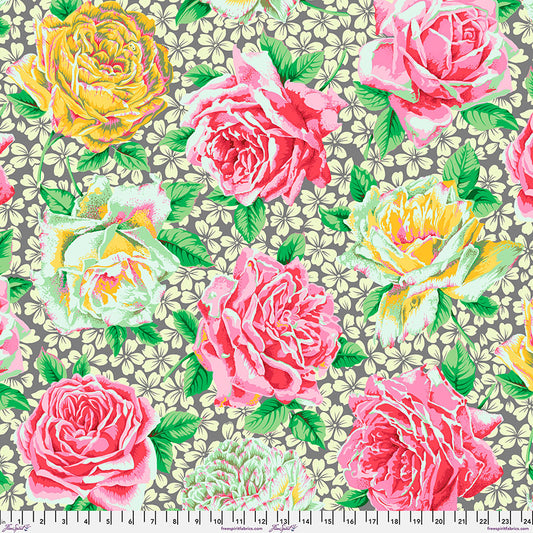 Kaffe Fassett Collective February 2026 Rose Bloom Grey -  PWPJ077.GREY