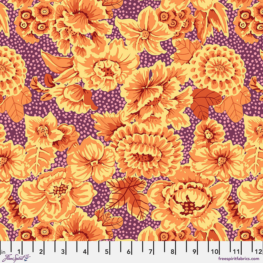 Kaffe Fassett Collective : From the Archives - Floral with Dots Plum -   PWGP002.PLUM