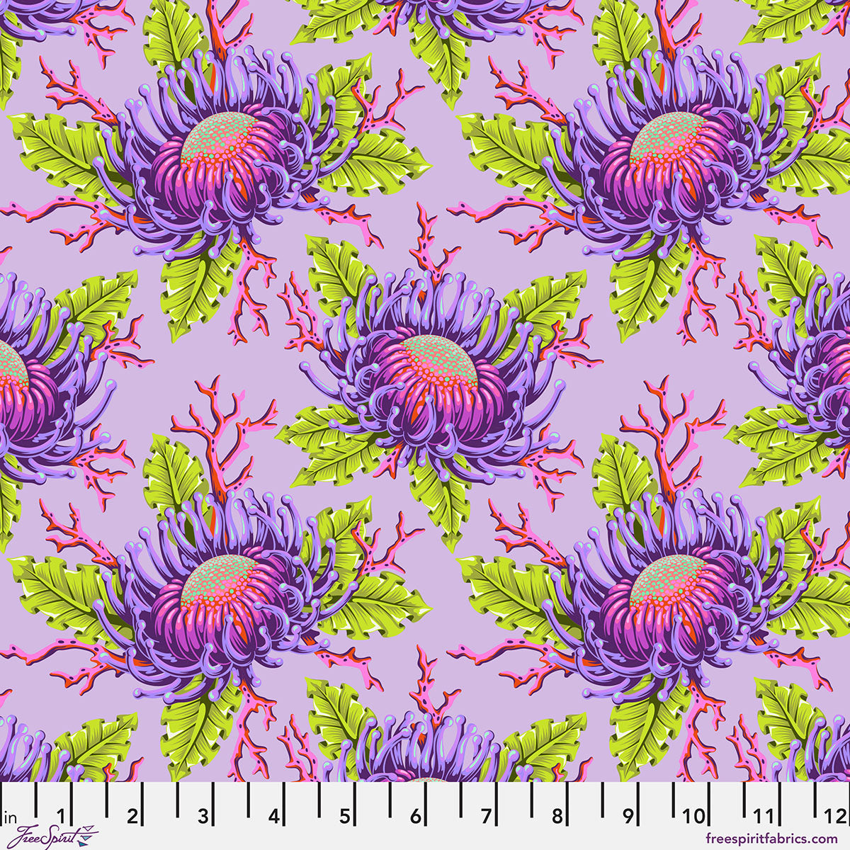 Tula Pink  Floral Reef Collection Friends & Anemones Ultra Violet -  PWTP265.ULTRAVIOLET