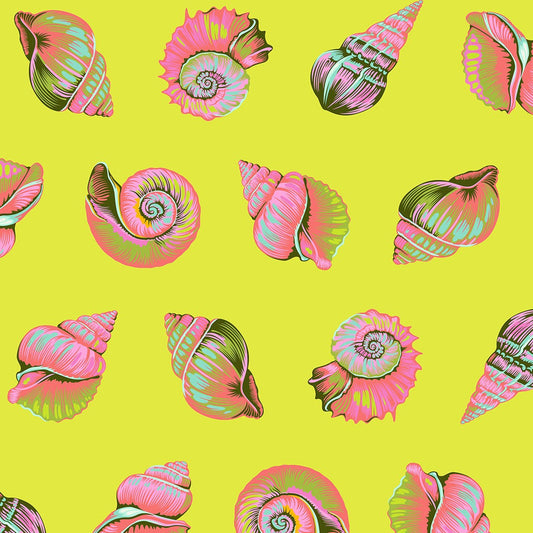 ** PRE ORDER - Tula Pink  Floral Reef Collection Lil Shelly Seagrass - PWTP266.SEAGRASS