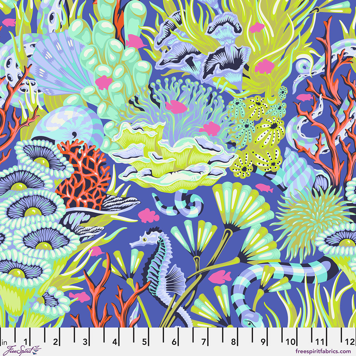 Tula Pink  Floral Reef Collection - Reef What You Sew Marine - PWTP264.MARINE
