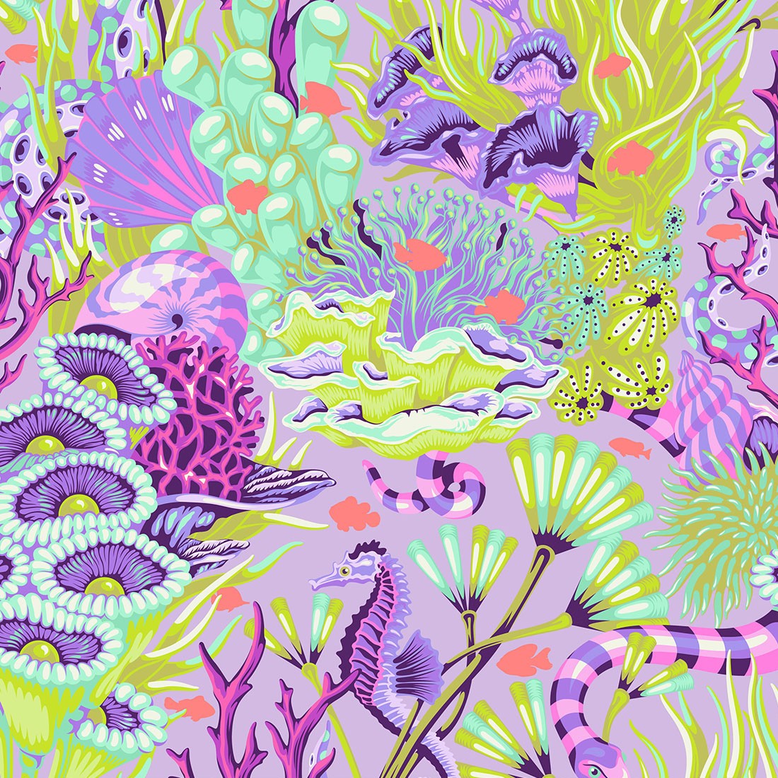 Tula Pink  Floral Reef Collection - Reef What You Sew Ultraviolet