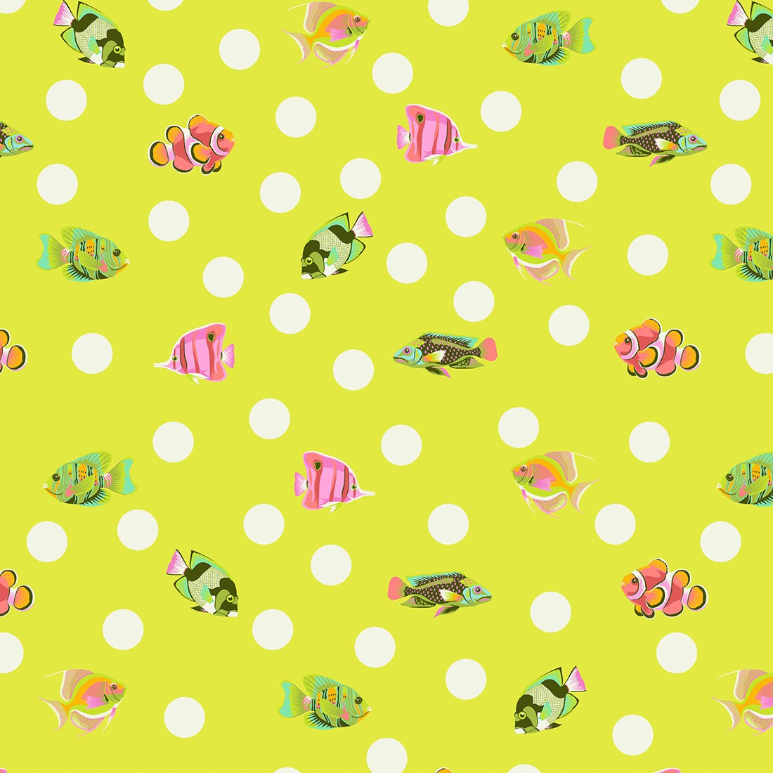 Tula Pink  Floral Reef Collection School Crossing Seagrass -  PWTP268.SEAGRASS