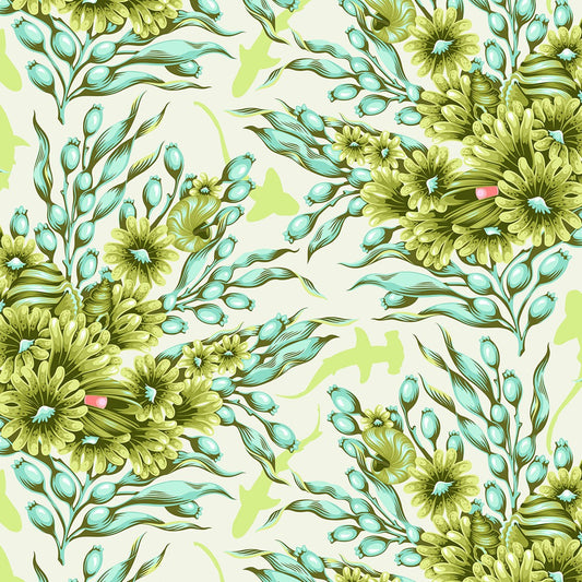 ** PRE ORDER - Tula Pink  Floral Reef Collection Shadow Sharks Seagrass - PWTP267.SEAGRASS