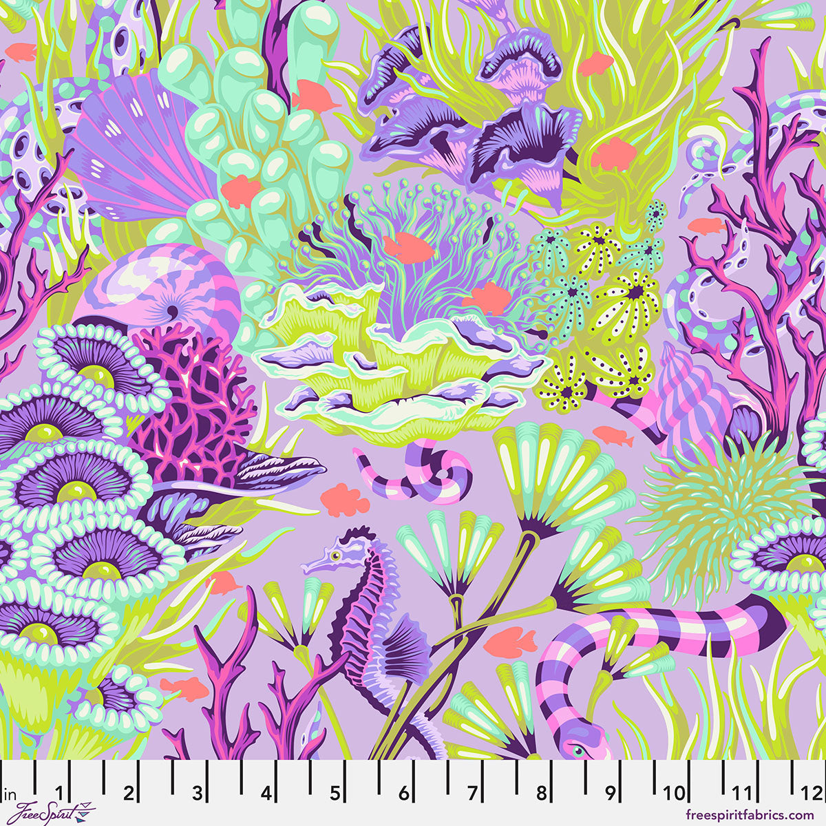 Tula Pink  Floral Reef Collection - Reef What You Sew Ultraviolet