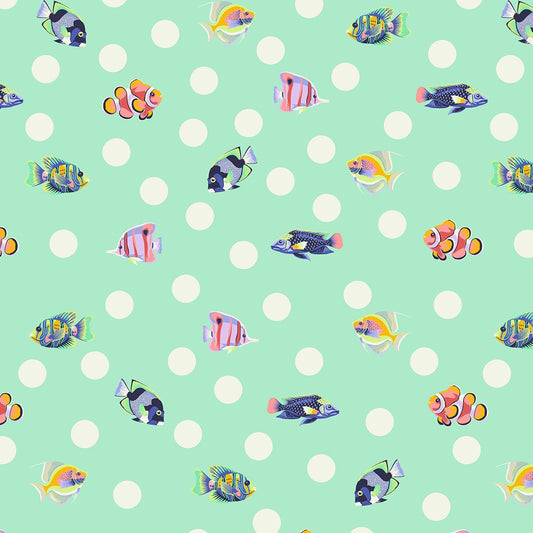 ** PRE ORDER - Tula Pink  Floral Reef Collection School Crossing Seafoam - PWTP268.SEAFOAM