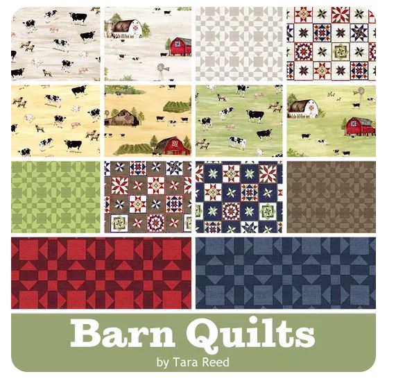 Barn Quilts 2.5-Inch Jelly Roll 40 pieces by Tara Reed for Riley Blake Designs