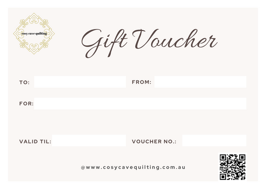 Cosy Cave Quilting Gift Voucher - via Email