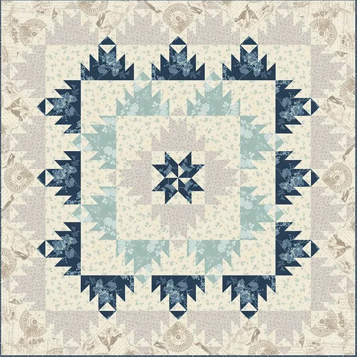 Blue Smoke Quilt Kit Featuring Sister Bay by 3 Sisters for Moda