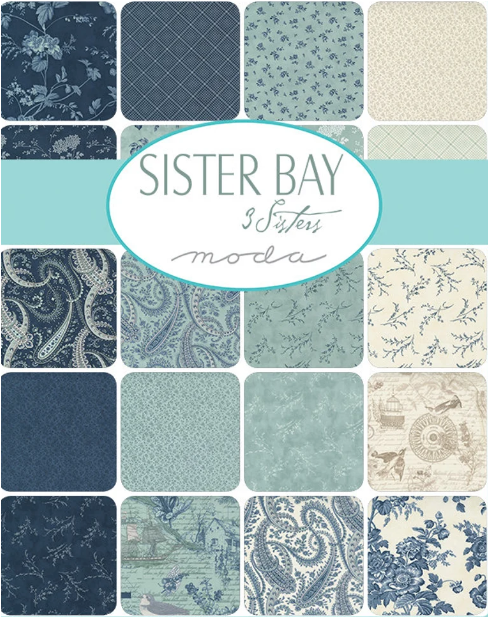 Blue Smoke Quilt Kit Featuring Sister Bay by 3 Sisters for Moda
