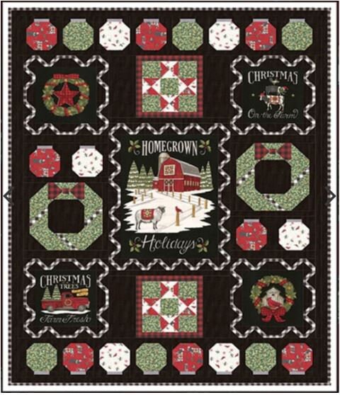 Moda Homegrown Holidays -Deb Strain - Christmas Panel Farm- Black - M 19940 14