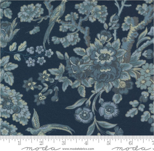 Regency Somerset Blues Jacobean Floral Midnight Blue  M 4236015